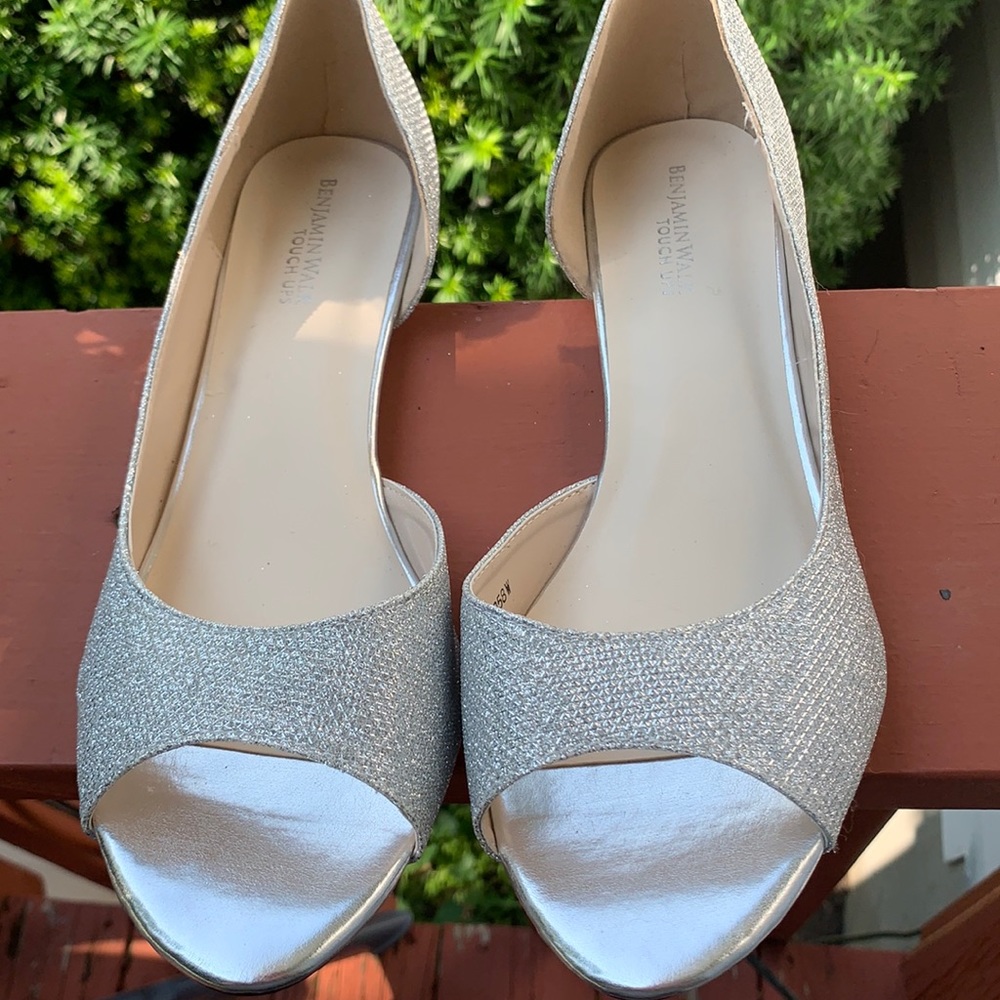 Silver mesh sandals